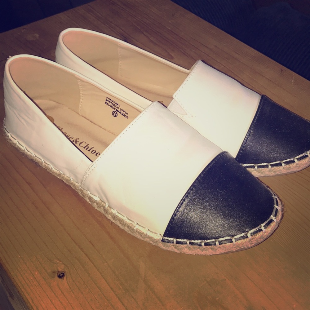 White and Black Espadrilles